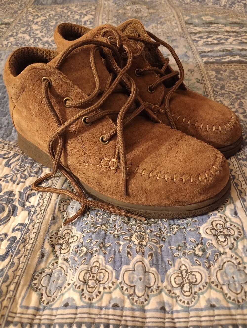 VTG Western Leather/Suede Lace-Up Chukka Cheyenne Boots in Brown Women's